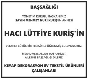 Gazete Başsağlığı Örneği Sabah